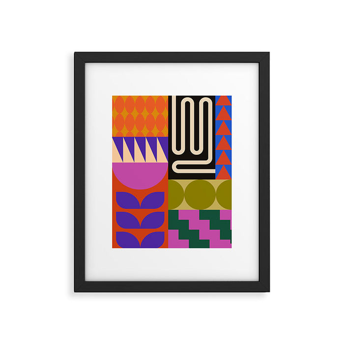 Geometric Bold Colorful Play Pattern Framed Art Print Gallery Image 1
