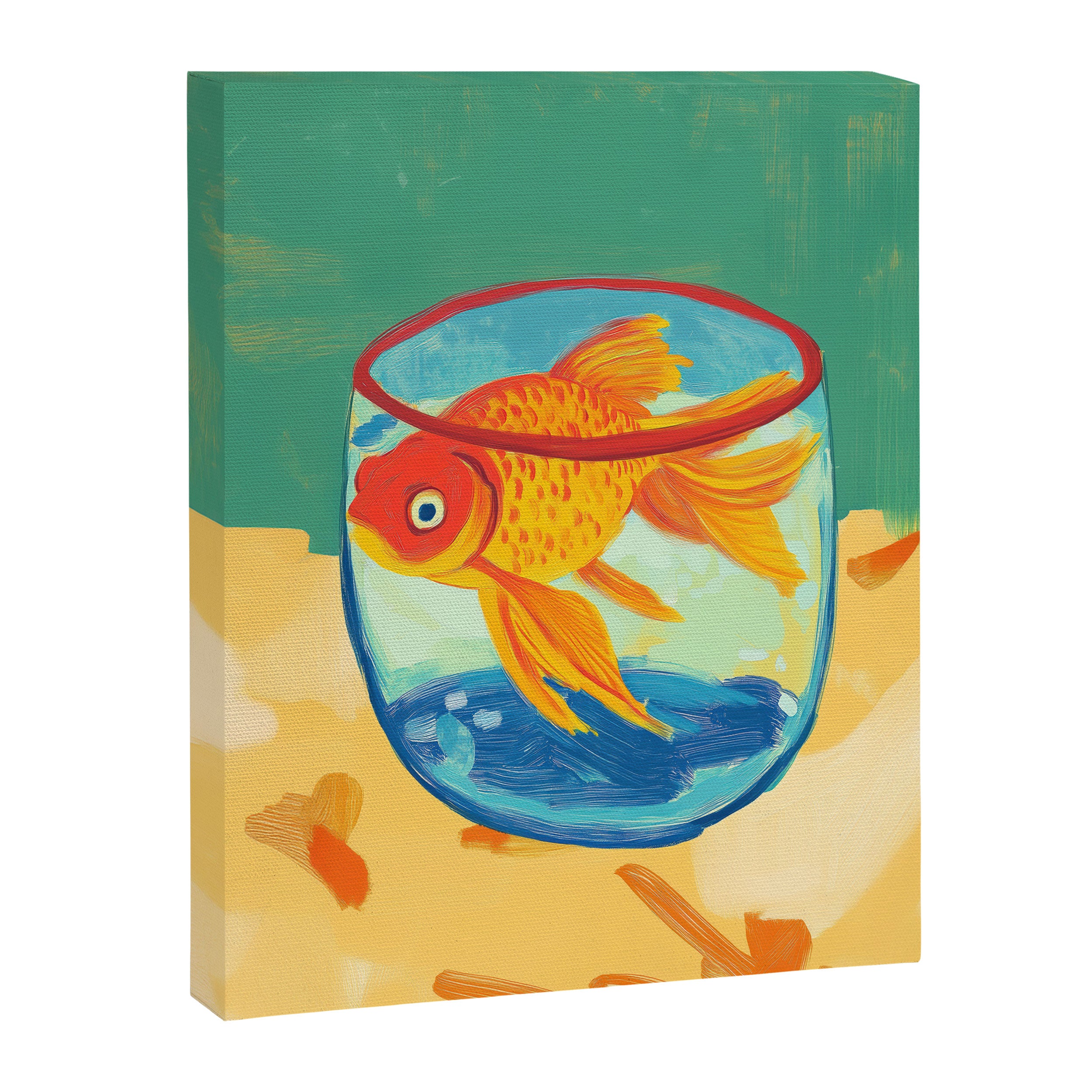Golden Fish in a Bowl Matisse Inspired Painting Canvas Print Gallery Image 6