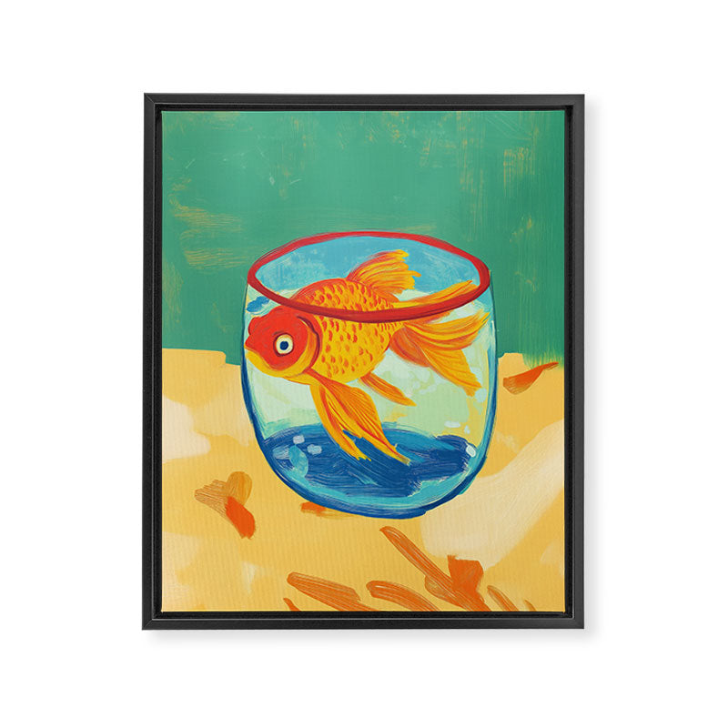 Golden Fish in a Bowl Matisse Inspired Painting Framed Canvas Print Gallery Image 6