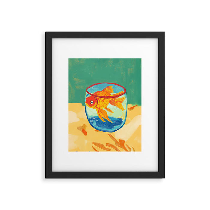 Golden Fish in a Bowl Matisse Inspired Painting Framed Art Print Gallery Image 1