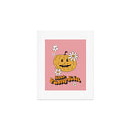 Hello Pumpkin Retro Pink Floral Print Art Print Gallery Image 1