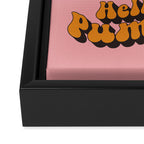 Hello Pumpkin Retro Pink Floral Print Framed Canvas Print Gallery Image 3