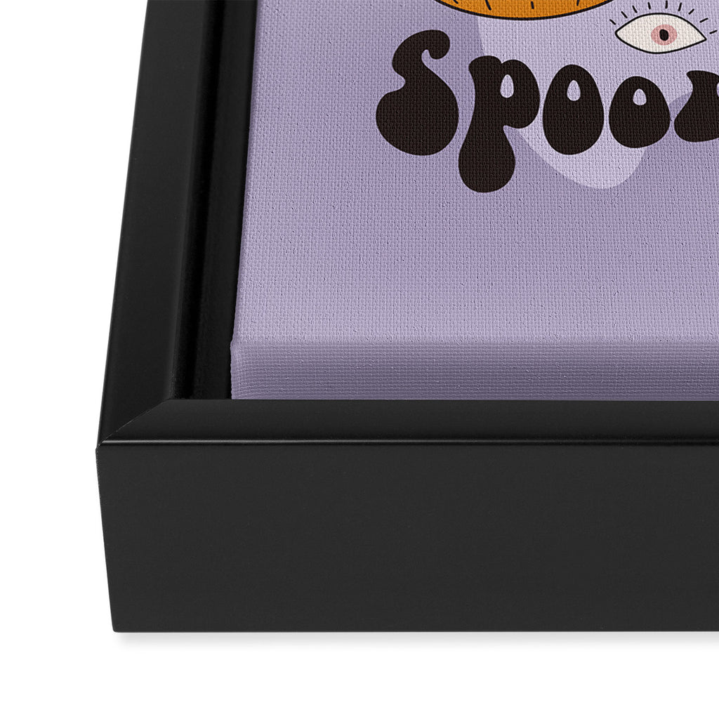 Hippie Groovy Halloween Print in Pastel Lilac Framed Canvas Print Gallery Image 3
