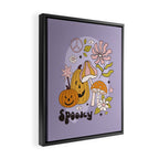 Hippie Groovy Halloween Print in Pastel Lilac Framed Canvas Print Gallery Image 2