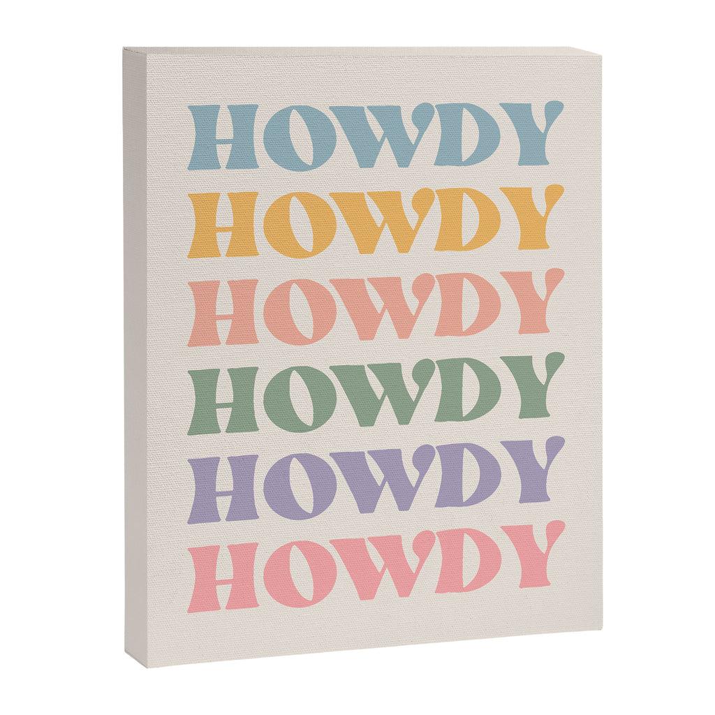 Howdy Colorful Retro Quote Canvas Print Gallery Image 6