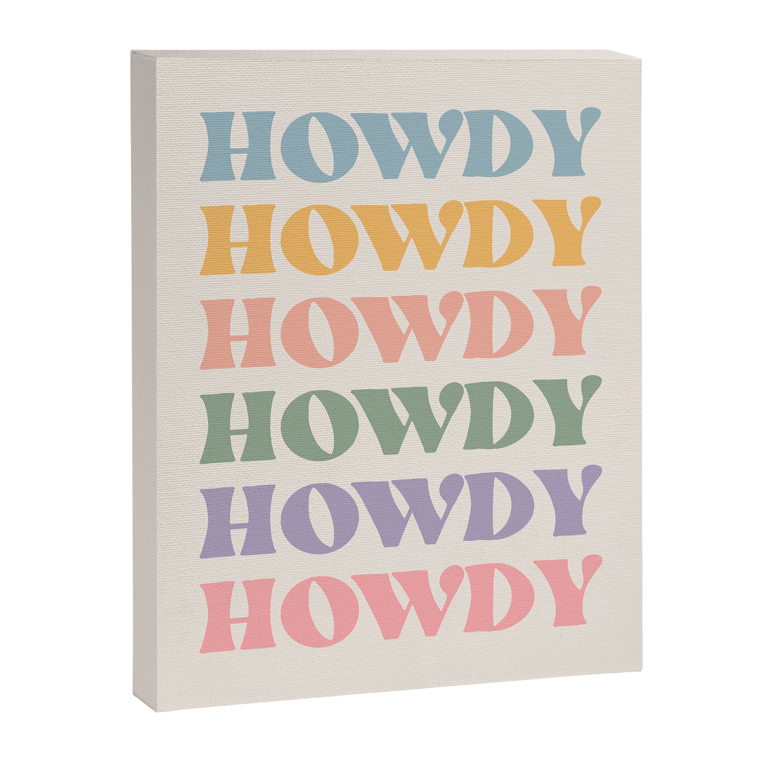 Howdy Colorful Retro Quote Canvas Print Gallery Image 6