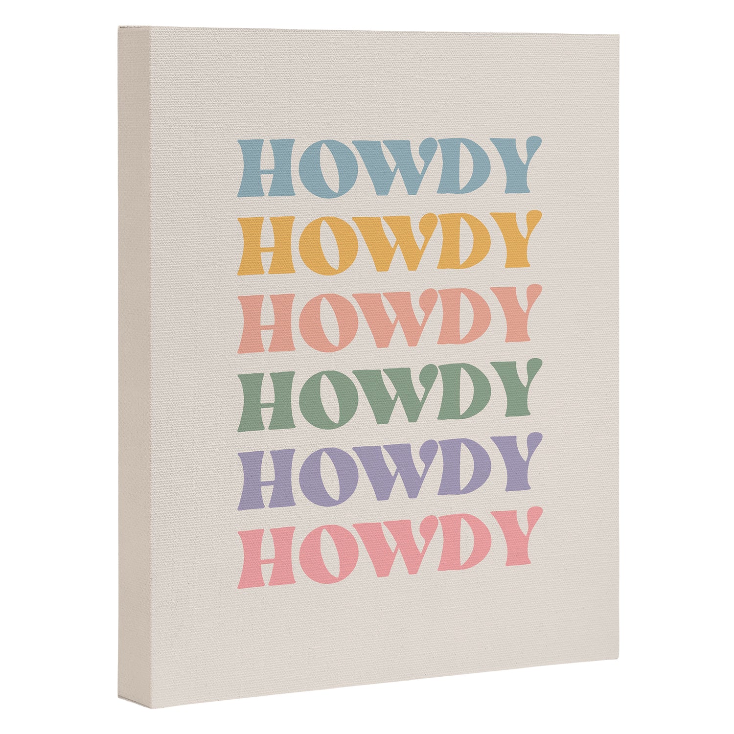 Howdy Colorful Retro Quote Canvas Print Gallery Image 3