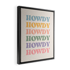 Howdy Colorful Retro Quote Framed Canvas Print Gallery Image 2