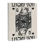 Lucky you Queen of Hearts Black and White Canvas Print Gallery Image 6