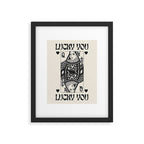 Lucky you Queen of Hearts Black and White Framed Art Print Gallery Image 5