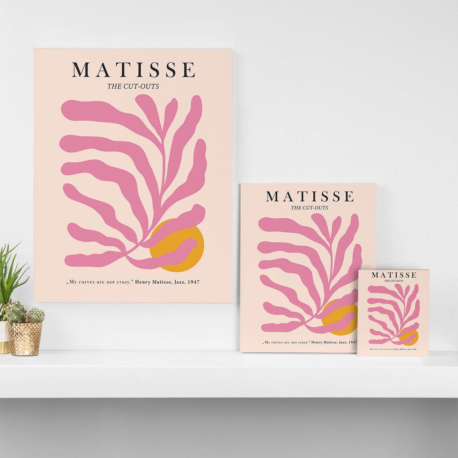 Matisse Cut Out Pink Leaf Canvas Print Gallery Image 3