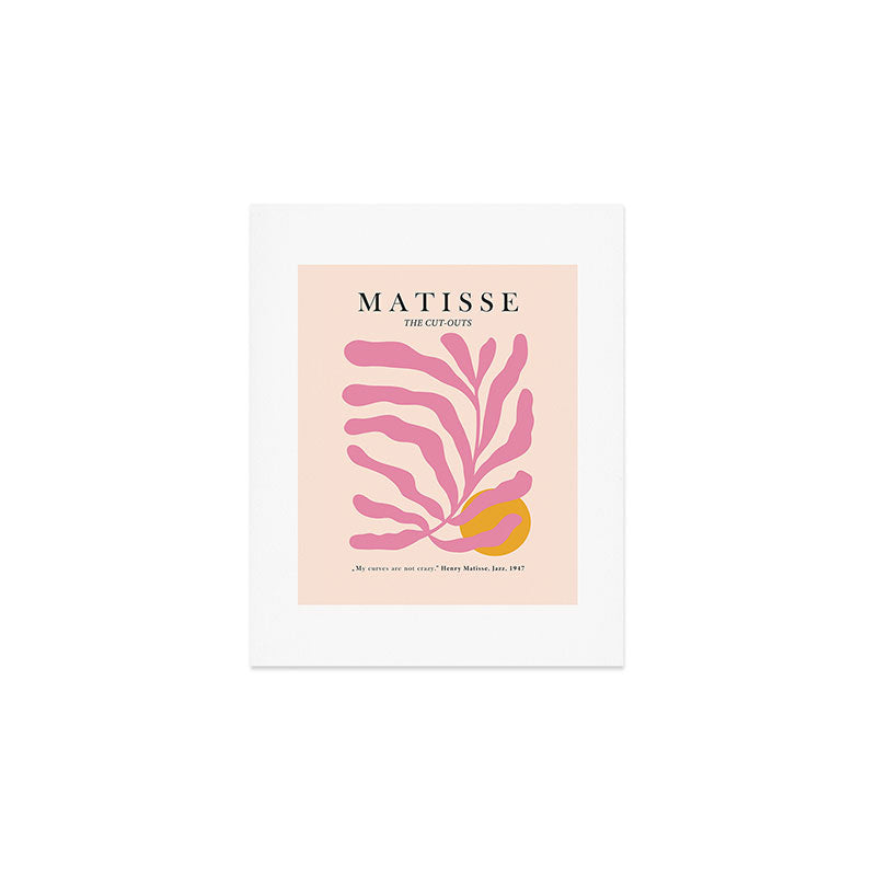 Matisse Cut Out Pink Leaf Art Print Gallery Image 1