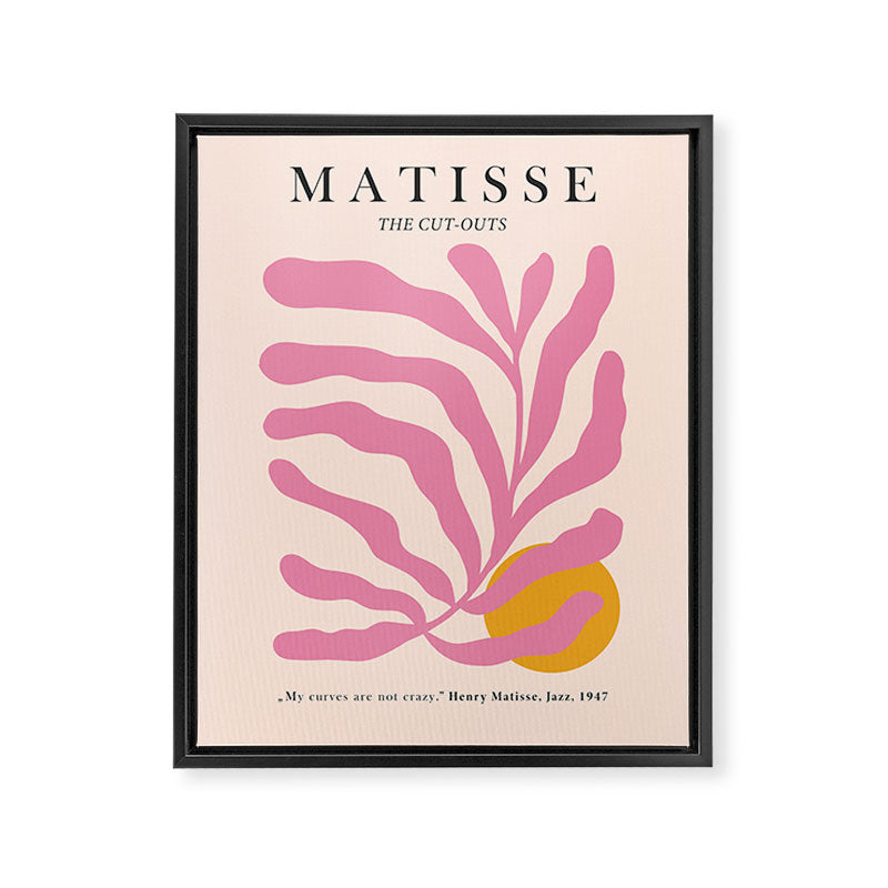 Matisse Cut Out Pink Leaf Framed Canvas Print Gallery Image 3