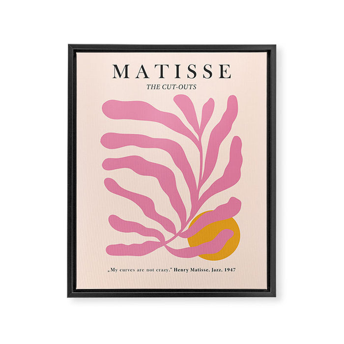 Matisse Cut Out Pink Leaf Framed Canvas Print Gallery Image 1