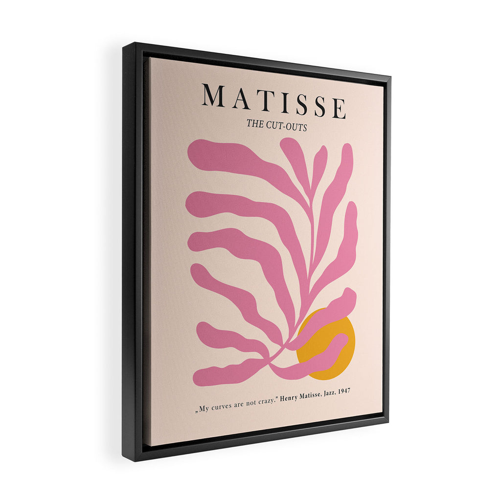 Matisse Cut Out Pink Leaf Framed Canvas Print Gallery Image 2