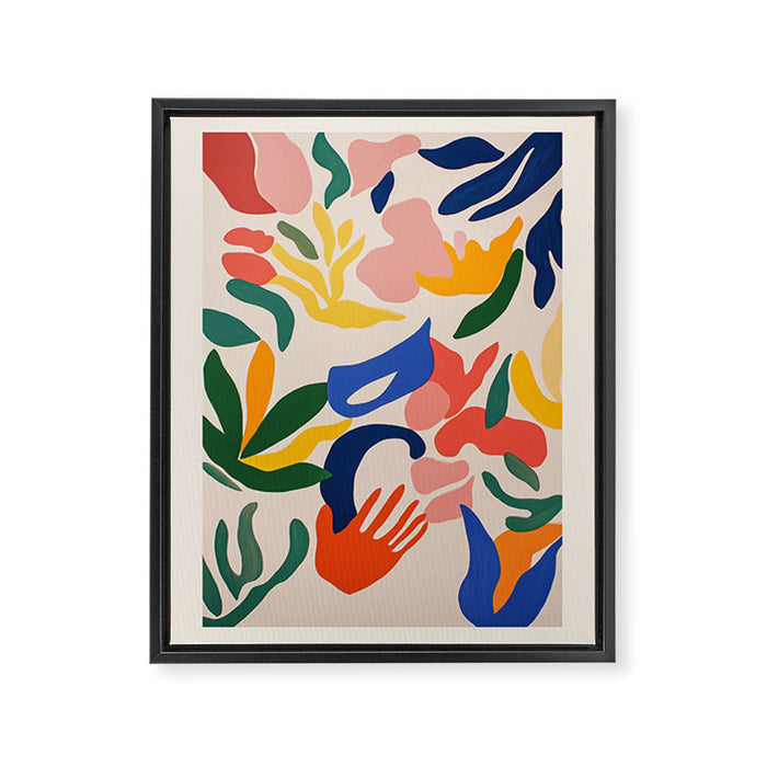 Matisse Style Abstract Cut Outs Illustrations Framed Canvas Print Gallery Image 1