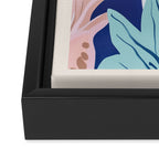 Matisse style Woman Portrait with Plants in Blue Tones Framed Canvas Print Gallery Image 3