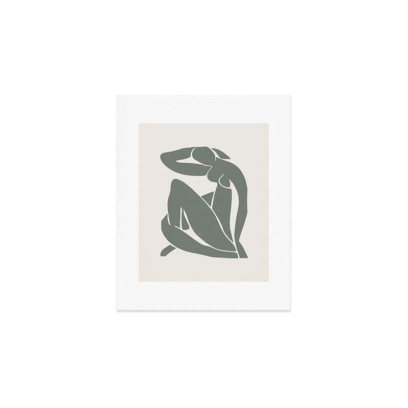 Matisse Woman Nude Sage Green Tone Art Print Gallery Image 1