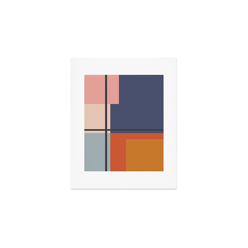Mid Century Modern Retro Color Blocks 1 Art Print Gallery Image 1