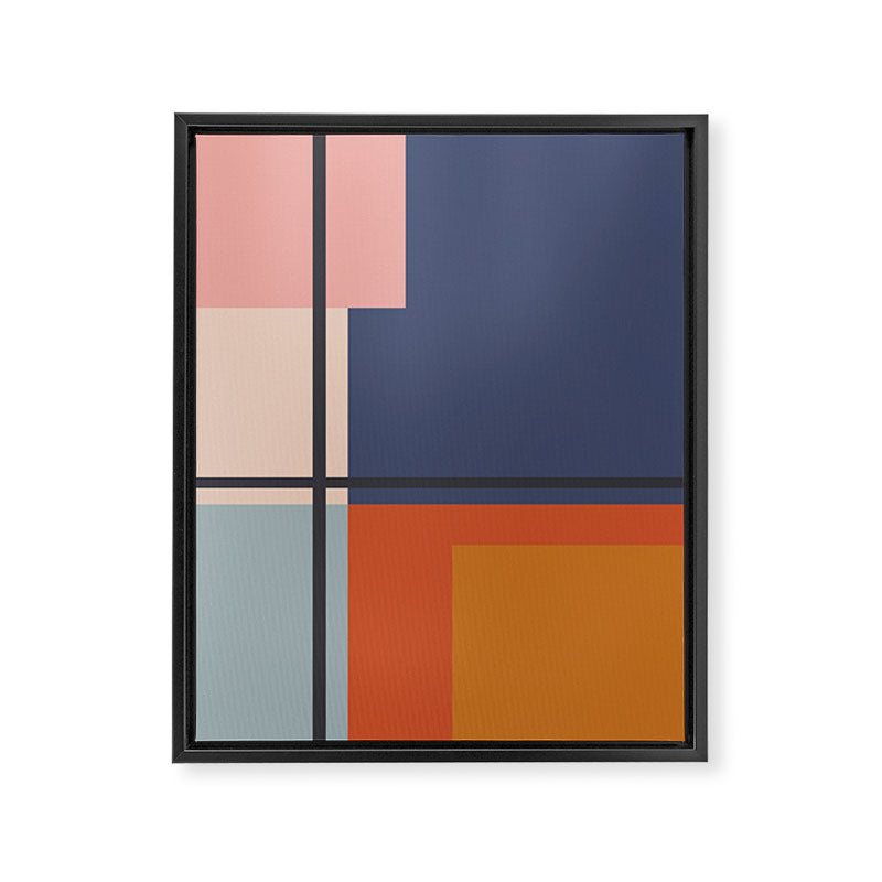 Mid Century Modern Retro Color Blocks 1 Framed Canvas Print Gallery Image 6
