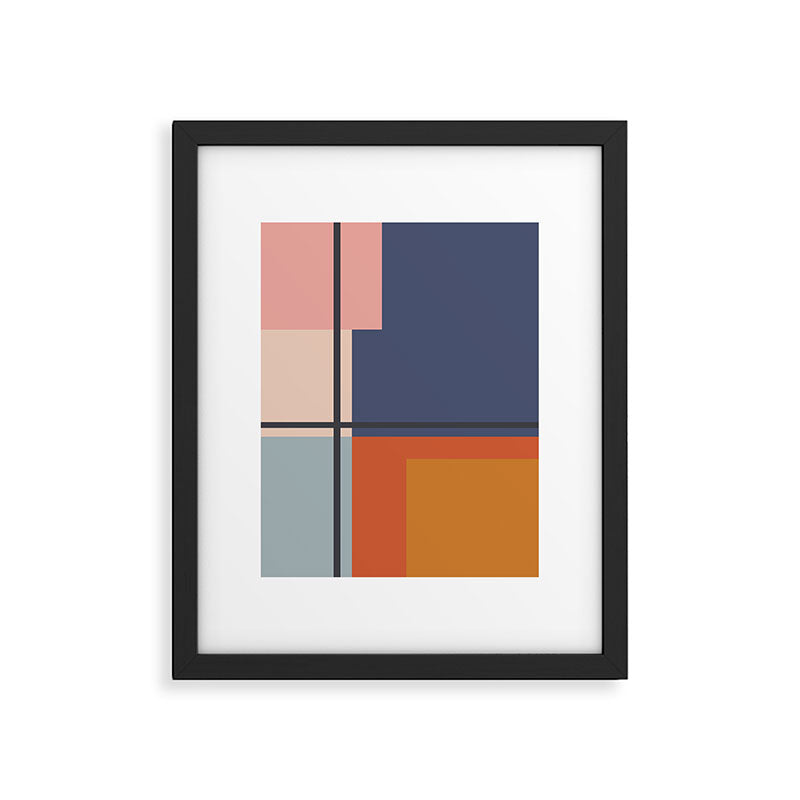 Mid Century Modern Retro Color Blocks 1 Framed Art Print Gallery Image 5