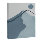 Minimalist Mountain Boho Landscape in Light Blue Tones Canvas Print Gallery Image 6