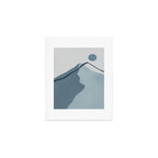 Minimalist Mountain Boho Landscape in Light Blue Tones Art Print Gallery Image 1