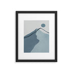 Minimalist Mountain Boho Landscape in Light Blue Tones Framed Art Print Gallery Image 5