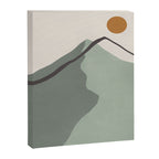 Minimalist Mountain Landscape in Sage Green Tones Canvas Print Gallery Image 6