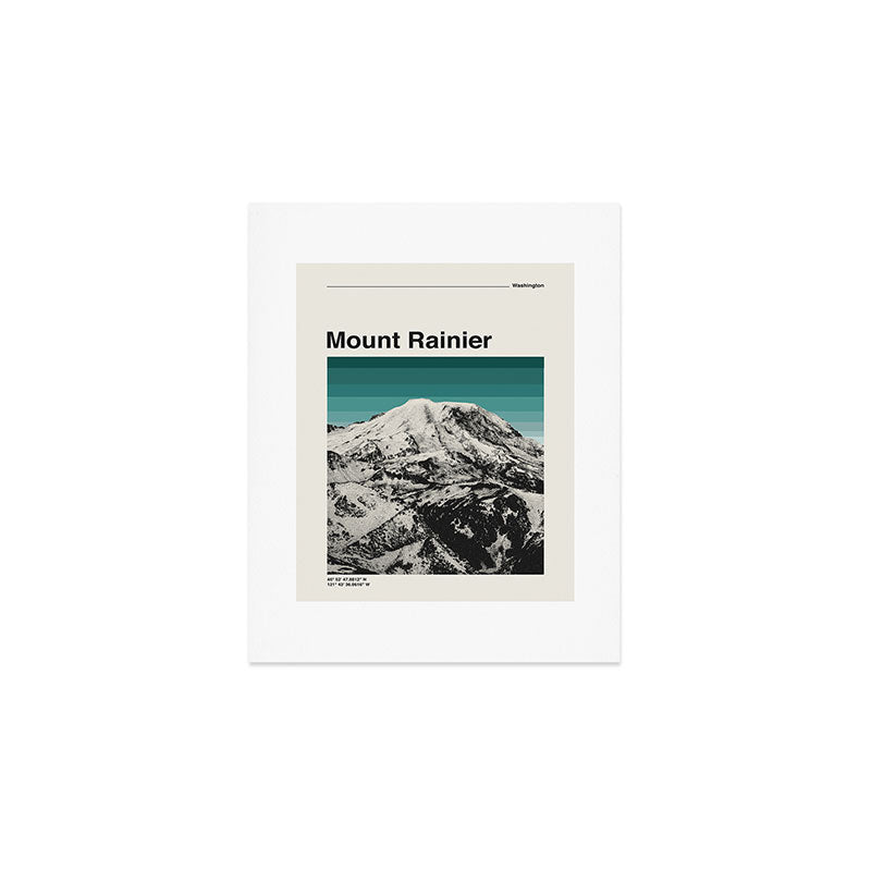 Mount Rainier Retro National Park Poster Art Print Gallery Image 1