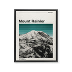 Mount Rainier Retro National Park Poster Framed Canvas Print Gallery Image 6