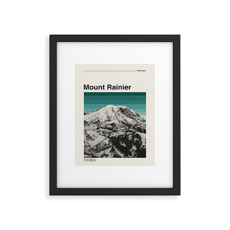 Mount Rainier Retro National Park Poster Framed Art Print Gallery Image 5