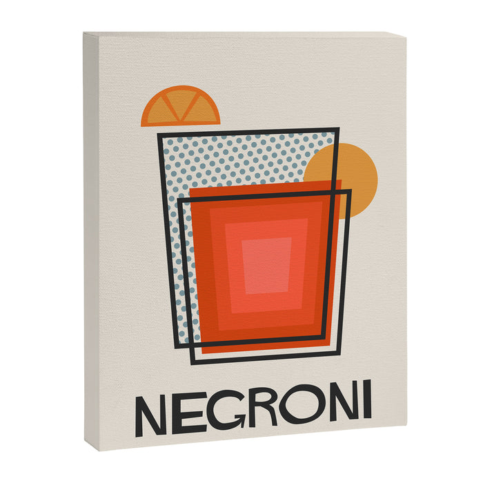 Negroni Minimalist Mid Century Modern Cocktail Print Canvas Print Gallery Image 1