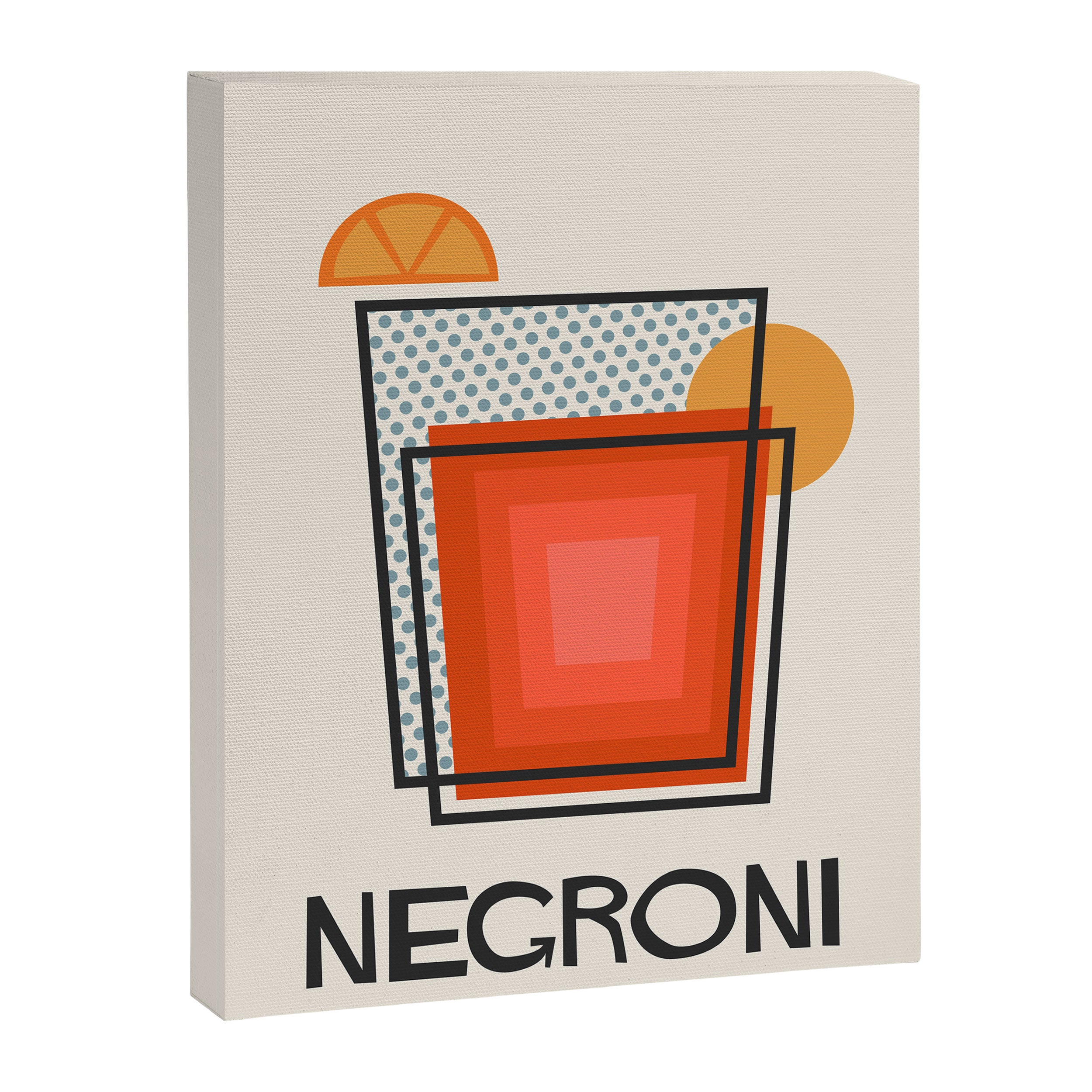 Negroni Minimalist Mid Century Modern Cocktail Print Canvas Print Gallery Image 8