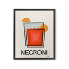 Negroni Minimalist Mid Century Modern Cocktail Print Framed Canvas Print Gallery Image 8