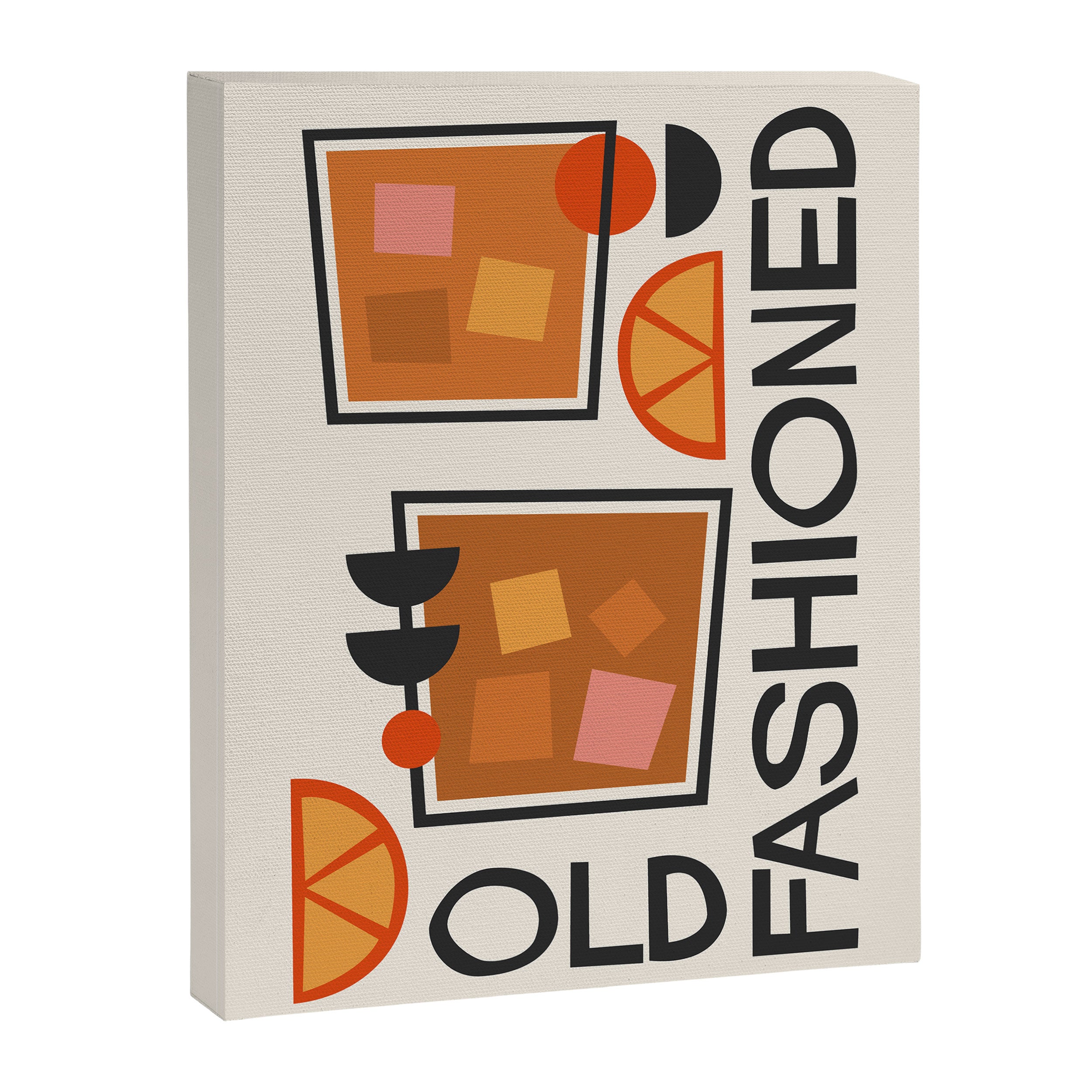 Old Fashioned Cocktail Minimalist Retro Print Canvas Print Gallery Image 8