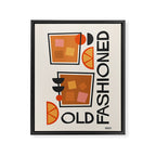 Old Fashioned Cocktail Minimalist Retro Print Framed Canvas Print Gallery Image 8