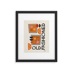 Old Fashioned Cocktail Minimalist Retro Print Framed Art Print Gallery Image 6