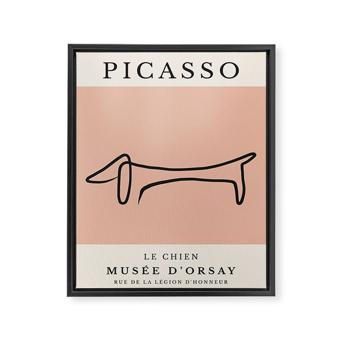 Picasso Exhibition Poster Le Chien Line Art Framed Canvas Print Gallery Image 1
