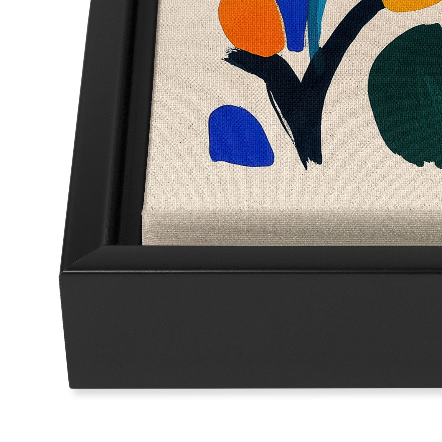 Quirky Flower Colorful Painting Framed Canvas Print Gallery Image 3