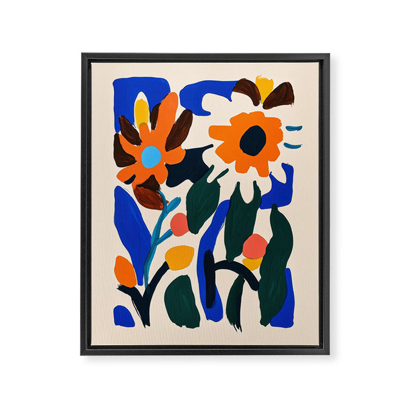Quirky Flower Colorful Painting Framed Canvas Print Gallery Image 6