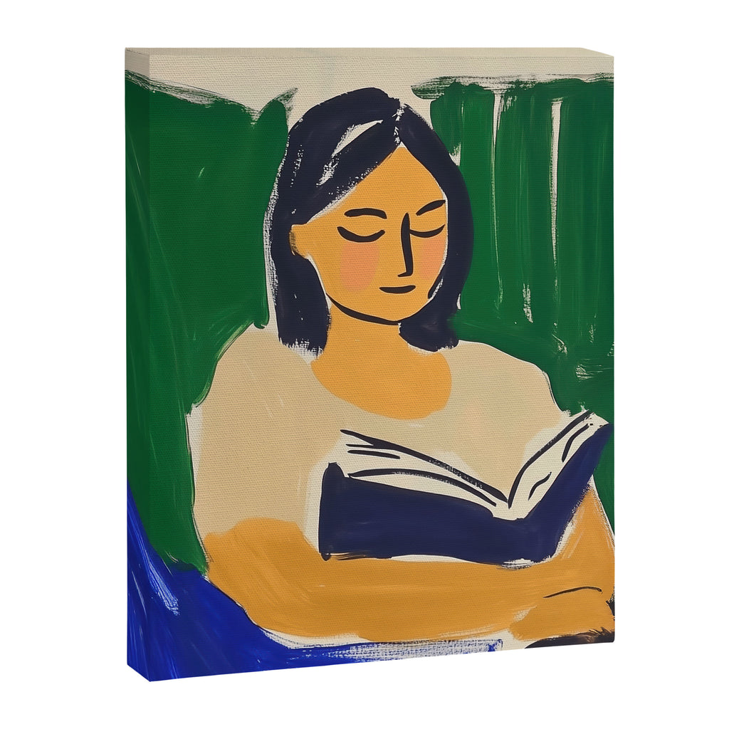 Reading Girl Abstract Female Art Matisse Inspired Canvas Print Gallery Image 6