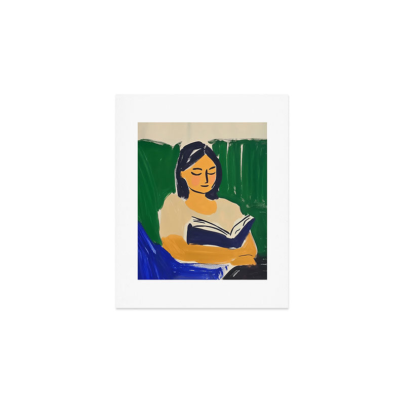 Reading Girl Abstract Female Art Matisse Inspired Art Print Gallery Image 1