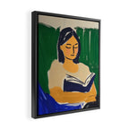 Reading Girl Abstract Female Art Matisse Inspired Framed Canvas Print Gallery Image 2