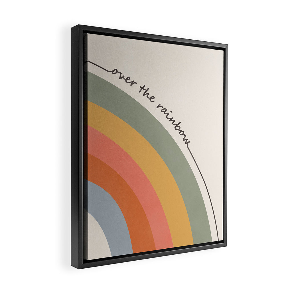 Retro Boho Rainbow with Quote Framed Canvas Print Gallery Image 2