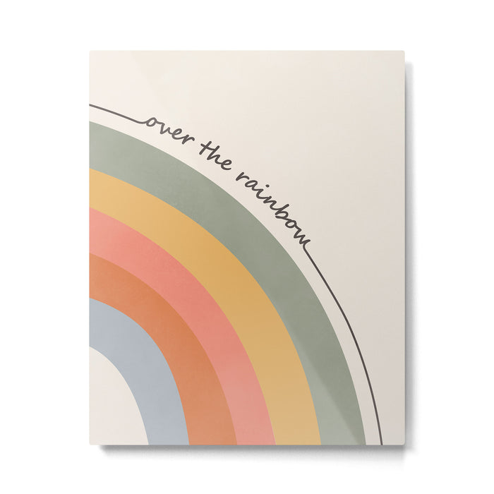 Retro Boho Rainbow with Quote Metal Print Gallery Image 1
