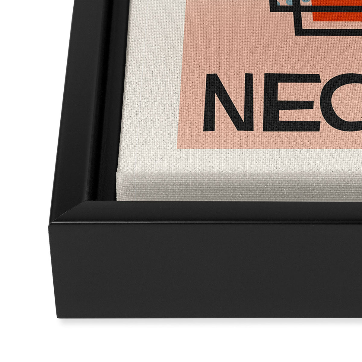 Retro Cocktail Print Negroni Pink Orange Framed Canvas Print Gallery Image 3
