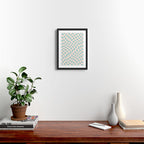 Retro Danish Pastel Light Blue Warped Checkerboard Framed Art Print Gallery Image 2