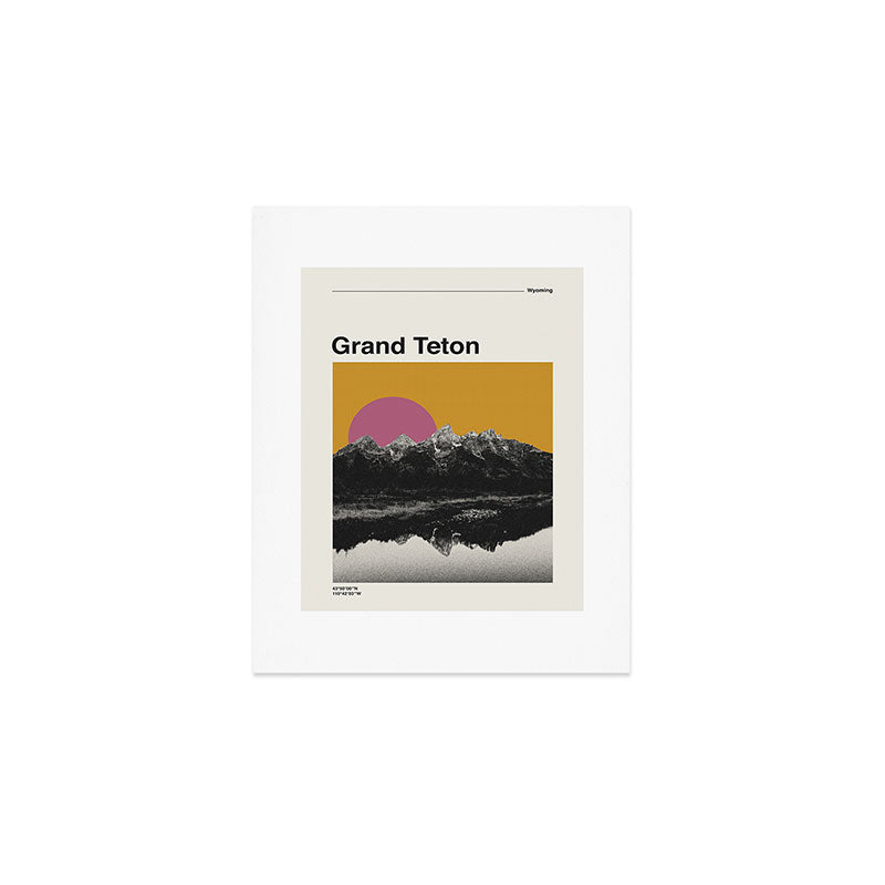 Retro National Park Poster Grand Teton Art Print Gallery Image 1