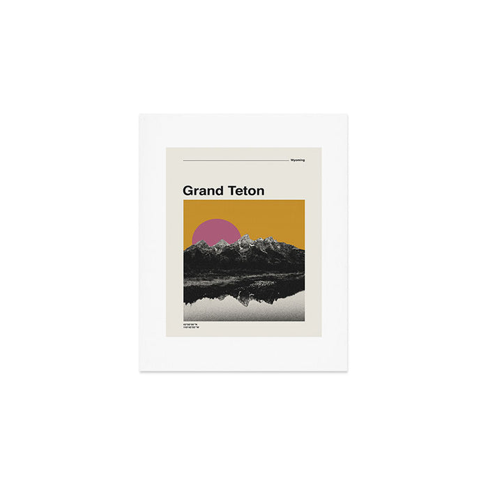 Retro National Park Poster Grand Teton Art Print Gallery Image 1
